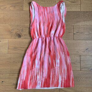 Alice + Olivia Pink Silk Tie Dye Watercolour Mini Sleeveless Dress Size M